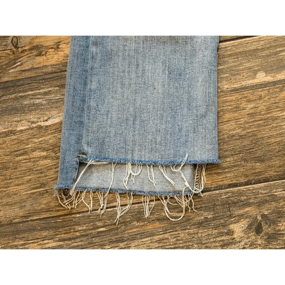 FRAME Le Crop Mini Boot Jeans Kincord Light Wash Raw Frayed Step Hem‎ Size 29 - Picture 6 of 11
